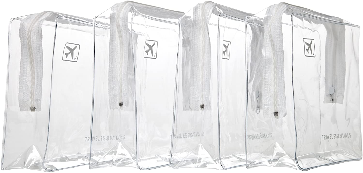 4 pack Air Travel Clear Toiletry Bags